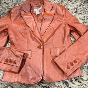 Worthington leather jacket size small peach